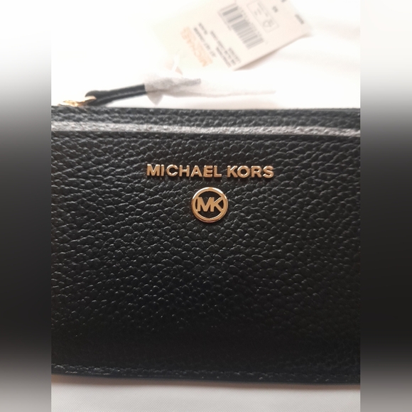 Michael Kors Slim Black Leather Card Holder/With Keyring/Zipper Pouch🌸 - Picture 5 of 10